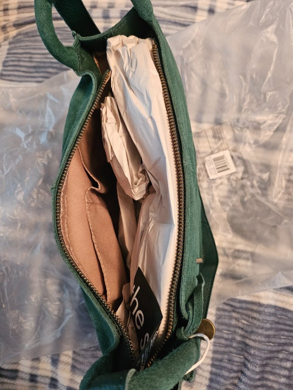 Los Feliz Leather Crossbody Pine Suede - Picture 2 of 10